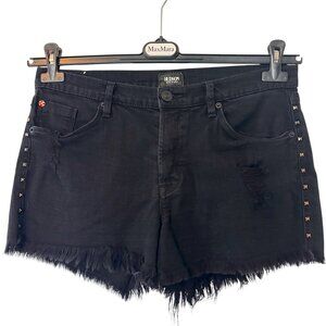 NWT Hudson Sz 29 ‘Libertine Boyfriend’ Distressed Gold Stud Frayed Hem Shorts
